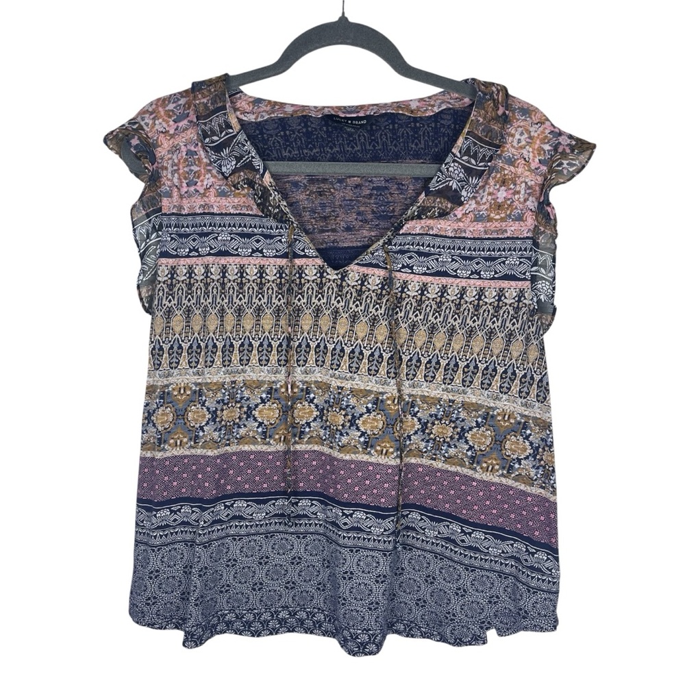 Lucky Brand top size XL bohemian festival hippie office casual comfy